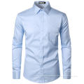 Men's Urban Stylish Casual Business Slim Fit Long Sleeve Button Up Dress Shirt with Pocket